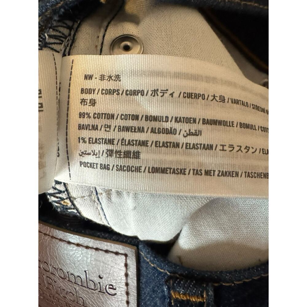 ABERCROMBIE AND FITCH Vintage Stretch Baggy Jeans Men’s 34 X 26 Dark Raw Hems - Picture 10 of 10